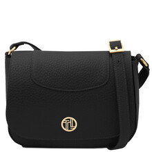 Sella Leather shoulder bag Black