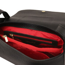 Sella Leather shoulder bag Black