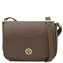 Sella Leather shoulder bag Dark Taupe