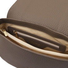 Sella Leather shoulder bag Dark Taupe