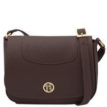 Sella Leather shoulder bag Dark Brown