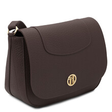 Sella Leather shoulder bag Dark Brown