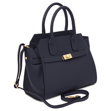 Origami Leather tote Dark Blue
