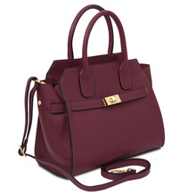 Origami Leather tote Bordeaux
