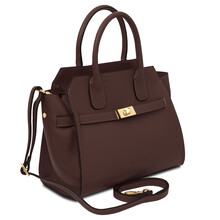 Origami Leather tote Coffee