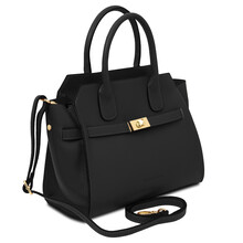 Origami Leather tote Black