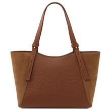 Libra Leather shoulder bag Cognac