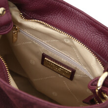 Nomade Suede leather fringe shoulder bag Bordeaux