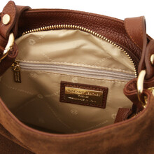 Nomade Suede leather fringe shoulder bag Brown