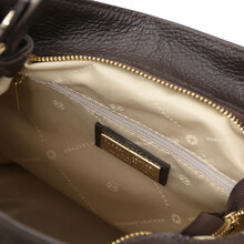 Nomade Suede leather fringe shoulder bag Dark Brown