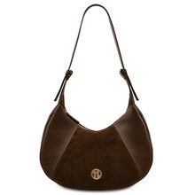 Goccia Leather hobo bag Coffee
