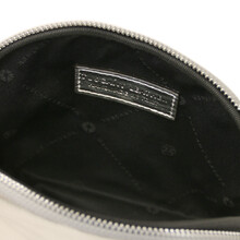Vera Soft metallic leather toiletry case Silver