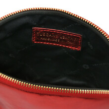 Vera Soft metallic leather toiletry case Red