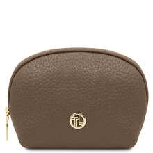 Vera Soft leather toiletry case Dark Taupe