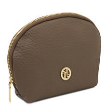 Vera Soft leather toiletry case Dark Taupe