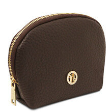 Vera Soft leather toiletry case Dark Brown