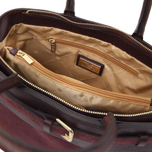 Tenace Suede leather handbag Bordeaux