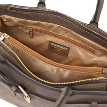 Tenace Suede leather handbag Dark Taupe