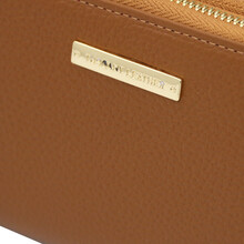 Mira Double zip around leather wallet Cognac