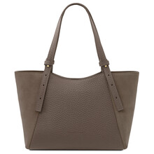 Libra Leather shoulder bag Dark Taupe