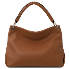 Geanta dama din piele coniac, Tuscany Leather, TL Bag Soft