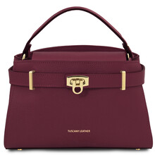 Maisy Leather tote Bordeaux