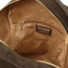 Rucsac Volta din piele întoarsă, din piele naturală, maro închis