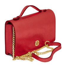 Opera Metallic leather with chain strap Red