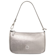 Parfait Metallic leather clutch Silver