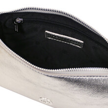 Parfait Metallic leather clutch Silver