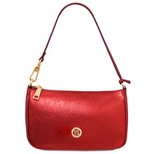 Parfait Metallic leather clutch Red