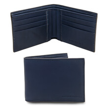 Exclusive 2 fold leather wallet for men Dark Blue