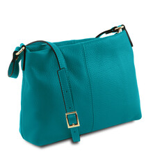 TL Bag Soft leather shoulder bag Turquoise