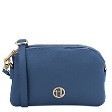 Lily Soft leather shoulder bag Denim
