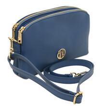 Lily Soft leather shoulder bag Denim