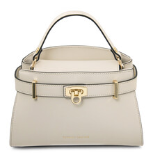 Maisy Leather tote Beige