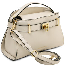 Maisy Leather tote Beige