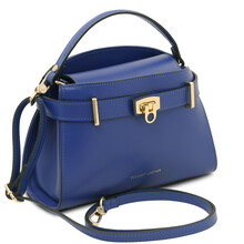Maisy Leather tote Blue
