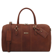 Lisbona Travel leather duffle bag - Large size Brown
