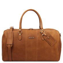 Lisbona Travel leather duffle bag - Large size Natural