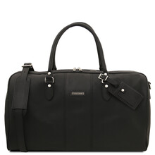 Lisbona Travel leather duffle bag - Large size Black