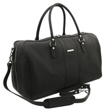 Lisbona Travel leather duffle bag - Large size Black