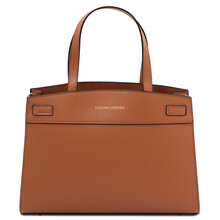 Musa Leather handbag Cognac