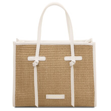 Frame Straw effect shoulder bag White