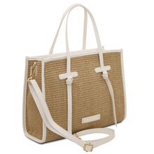 Frame Straw effect shoulder bag White