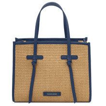 Frame Straw effect shoulder bag Blue