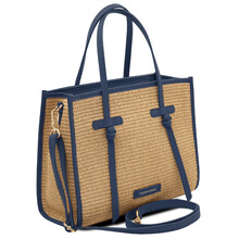 Frame Straw effect shoulder bag Blue