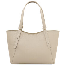 Libra Leather shoulder bag Beige