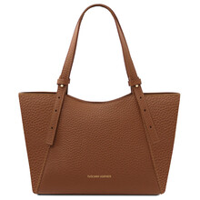 Libra Leather shoulder bag Cognac