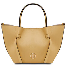 Legame Leather handbag - Small size Pastel yellow